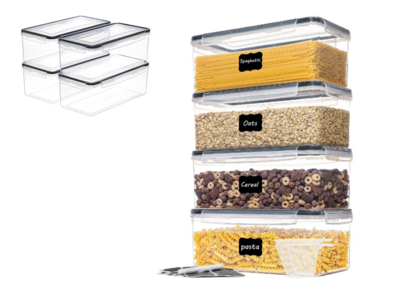 4Pack Food Container Storage Box Kitchen Airtight Square Food Storage Container Carousel 1