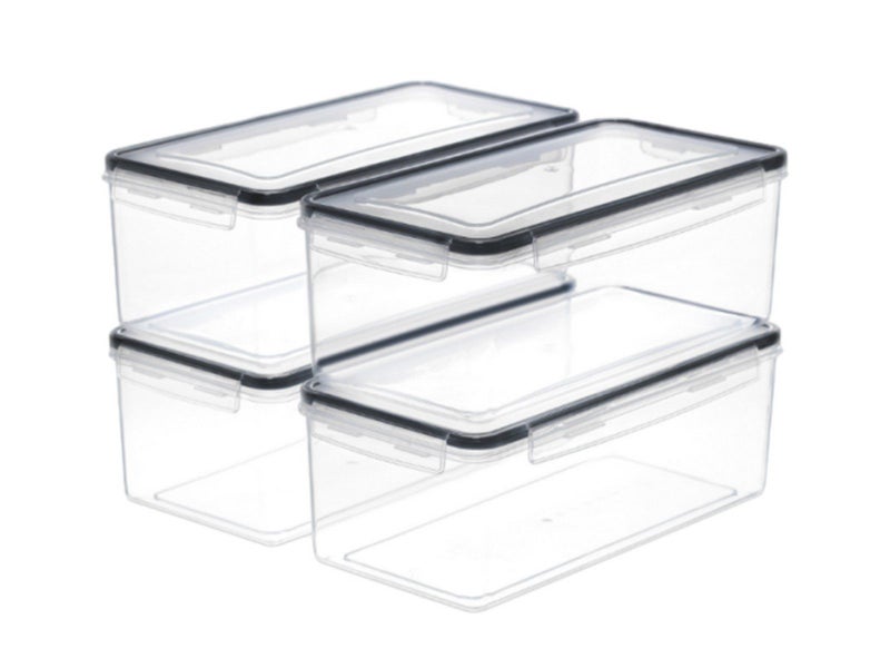 4Pack Food Container Storage Box Kitchen Airtight Square Food Storage Container Carousel 2