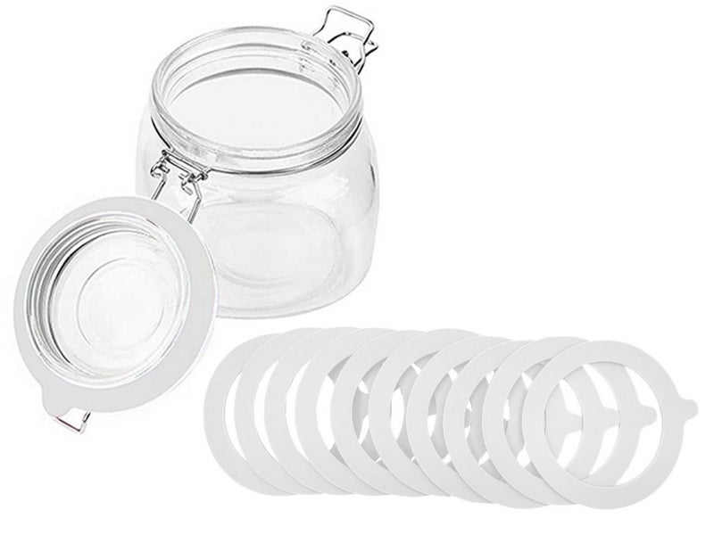 10Pcs Replacement Silicone Gasket Leak Proof Seal Ring for Mason Jar Lids White Carousel 1
