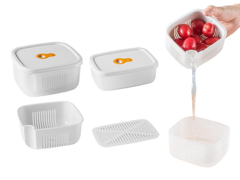 Food Storage Drain Containers with Lids and Ventilation Holes Carousel 1