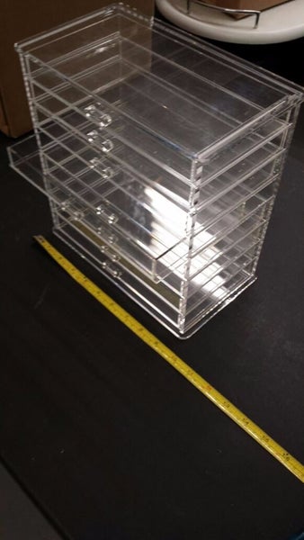BULK: STORAGE cabinet/ORGANISER/ clear acrylplastic. Carousel 1