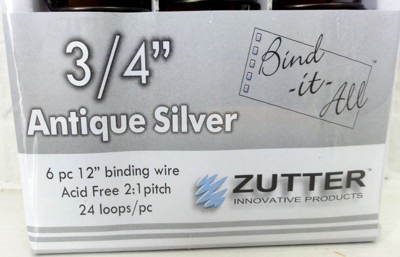 Zutter Products Bind-it-All Antique Silver Binding Wires 6pc - 19mm ZUT-2826 Carousel 1