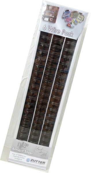 Zutter Products Bind-it-All Antique Silver Binding Wires 6pc - 19mm ZUT-2826 Carousel 2
