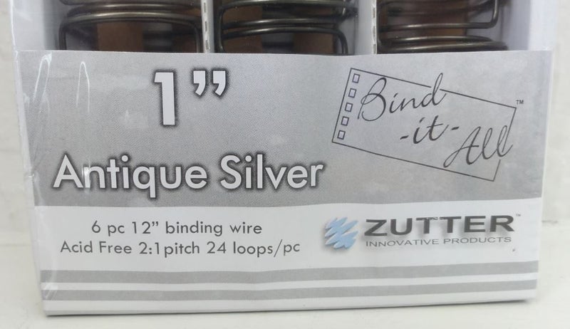 Zutter Products Bind-it-All Antique Silver Binding Wires 6pc - 25.4mm ZUT-2827 Carousel 1