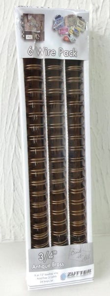 Zutter Products Bind-it-All Antique Brass Wires 6pc - 3/4" 19mm wire ZUT-2776 Carousel 2