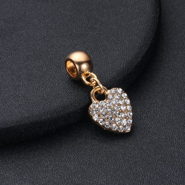 $1 reserve Gold Plated Heart Charm with Crystals Carousel 2