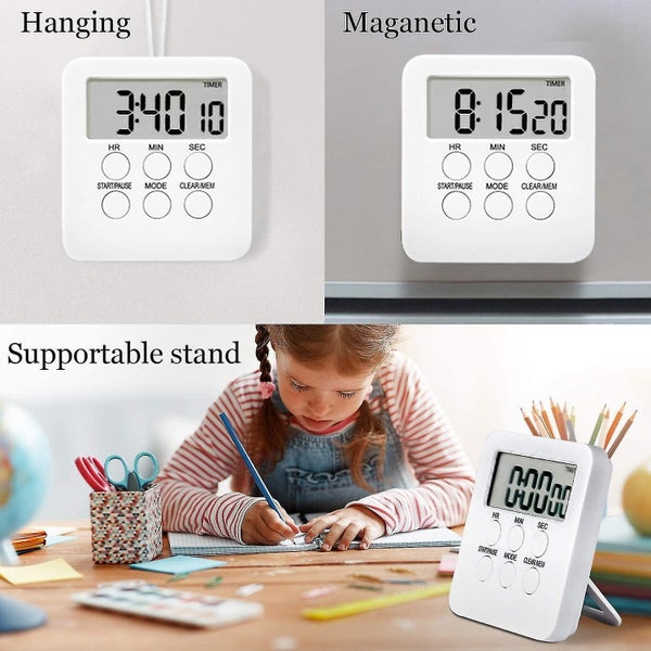 Digital Kitchen Timer - Magnetic Countdown Timer with Loud Alarm & LCD Display Carousel 2