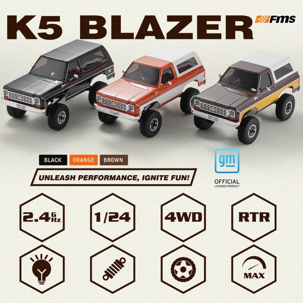 FMS 1/24 RC Pickup Truck SUV 4WD 2.4GHz Hobby RC Off-Road Remote Control Car Carousel 2