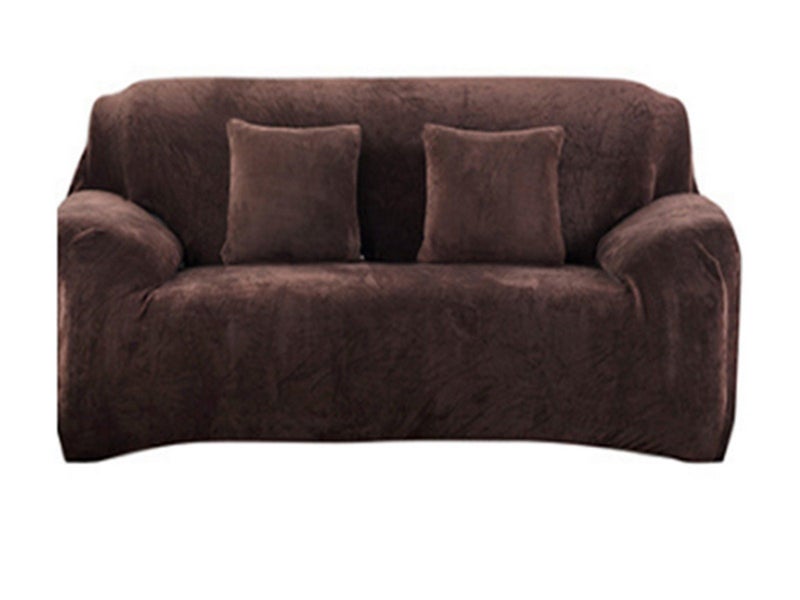 Plush Stretch Couch Sofa Cover Furniture Protector for Three-Seat Coffee Carousel 1