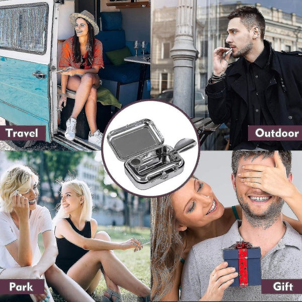 Portable Ashtray Stainless Steel Pocket Ashtray Mini Ashtray With Lid Cigarette Carousel 5