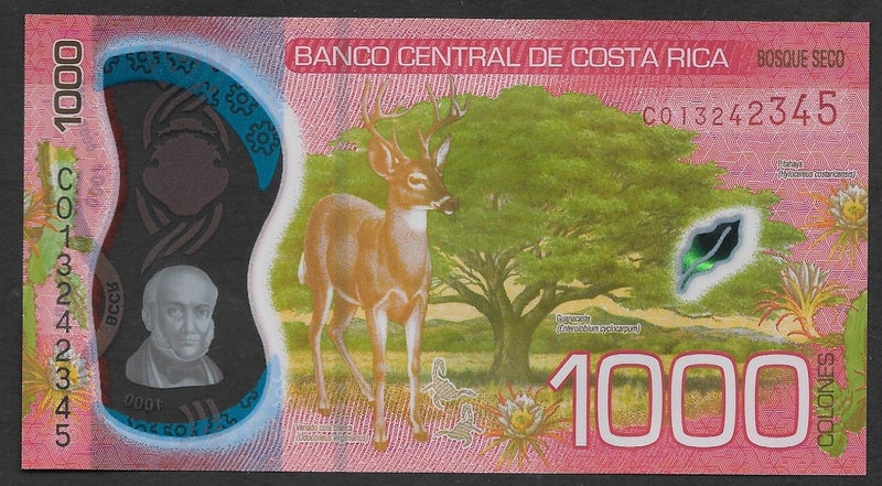 COSTA RICA 2019 1000 COLONES Polymer BANKNOTE UNC Carousel 2