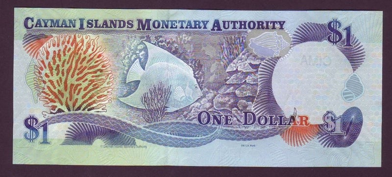 CAYMAN ISLANDS 2006 $1 QEII banknote, fish, coral UNC Carousel 2