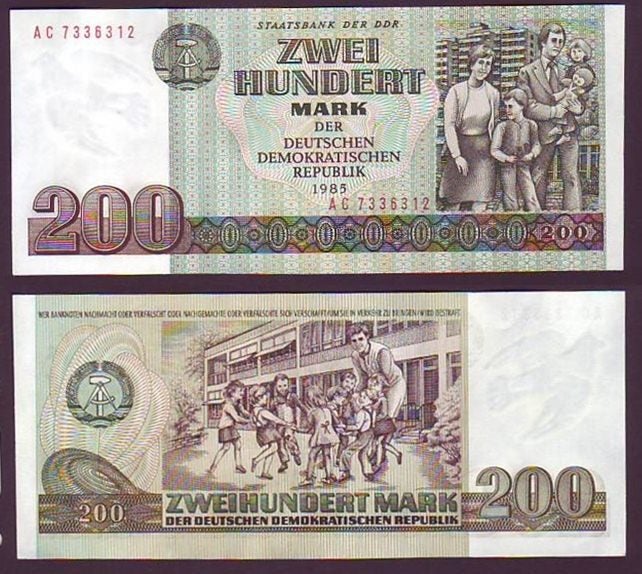 EAST GERMANY 1985 200 Mark banknote aUNC Carousel 1