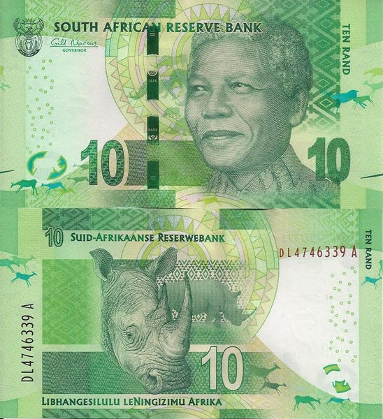 SOUTH AFRICA TEN RAND NELSON MANDELA banknote UNC Carousel 1