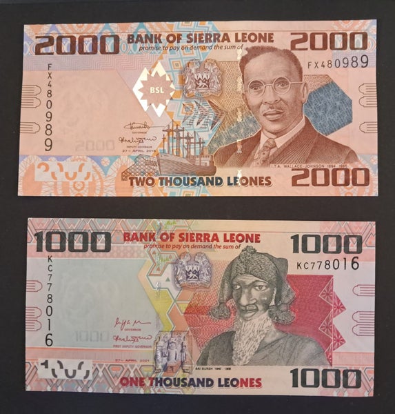 SIERRA LEONE 2016-21 1,2,5,10 Thousand Leones banknotes UNC Carousel 2