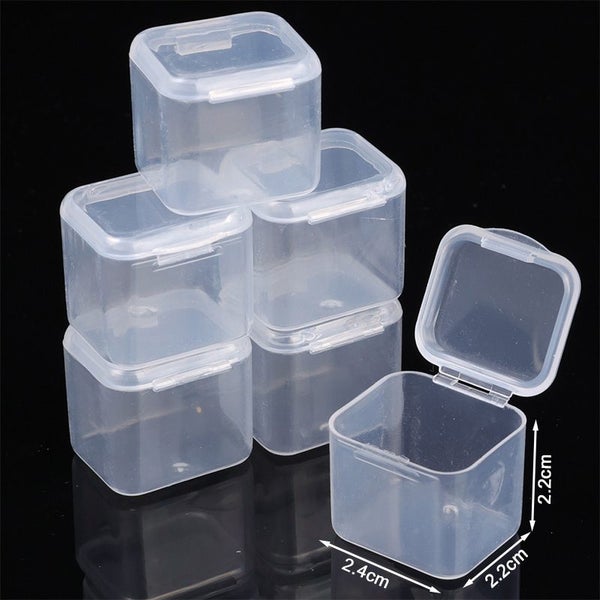 5-30Pcs Cube Mini Storage Box Clear Beads Jewelry Container Case Carousel 1