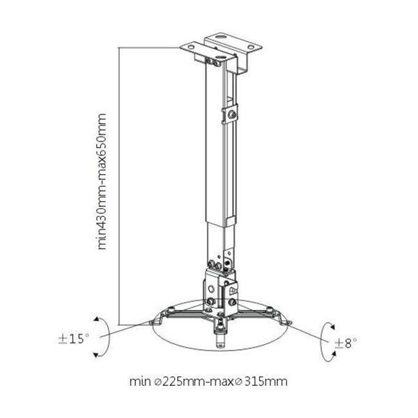 Brateck Universal Wall & Ceiling Projector Bracket Carousel 3