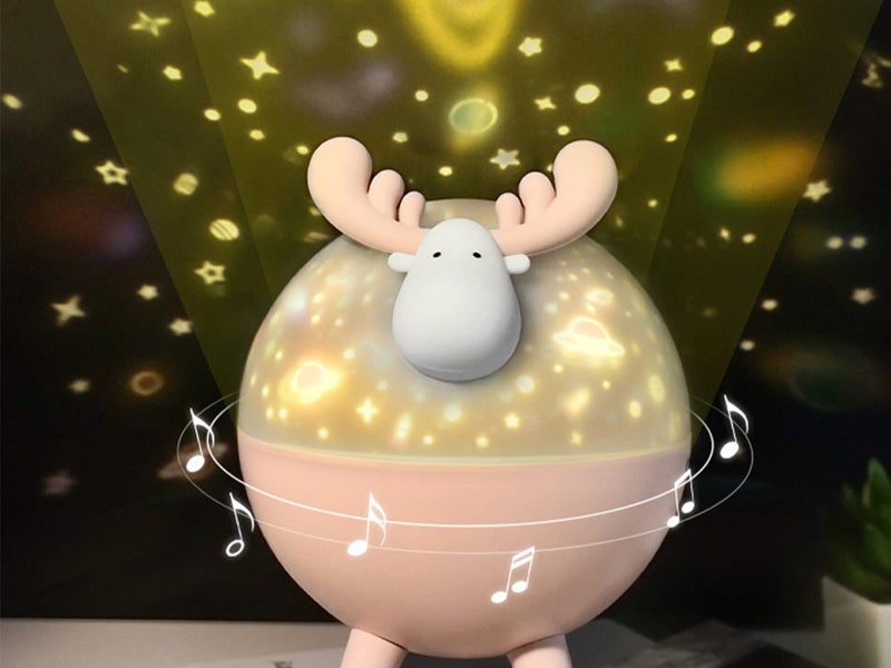 1X Deer Shaped Projector Night Light LED Starry Projector Lamp Carousel 1