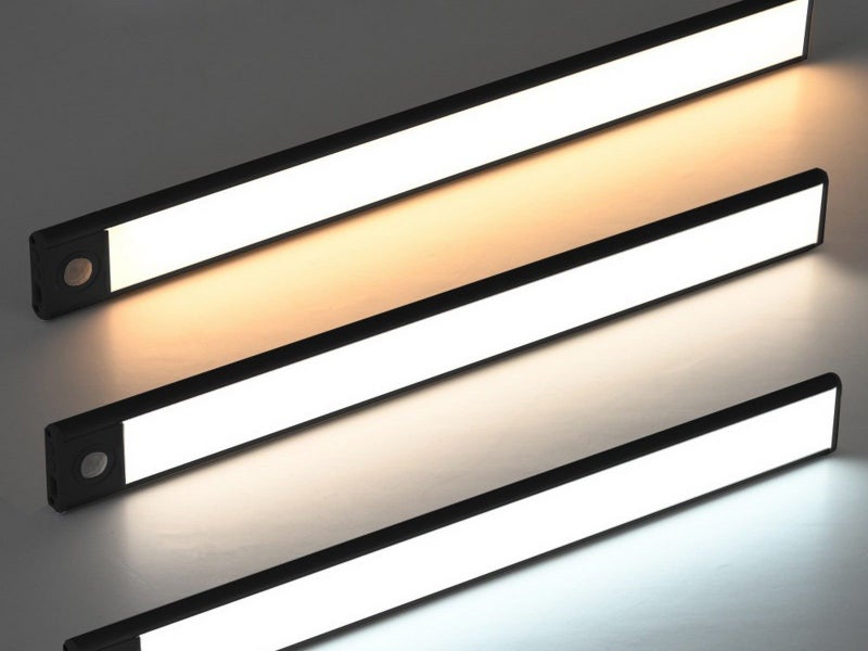 20cm Under Closet Motion Sensor Light Rechargeable Dimmable Cabinet Lamp Silver Carousel 2