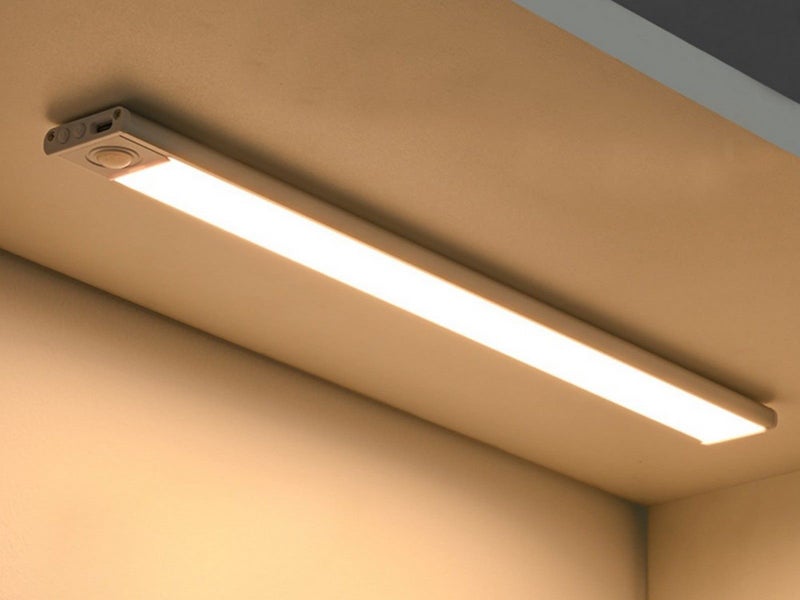 20cm Under Closet Motion Sensor Light Rechargeable Dimmable Cabinet Lamp Silver Carousel 1