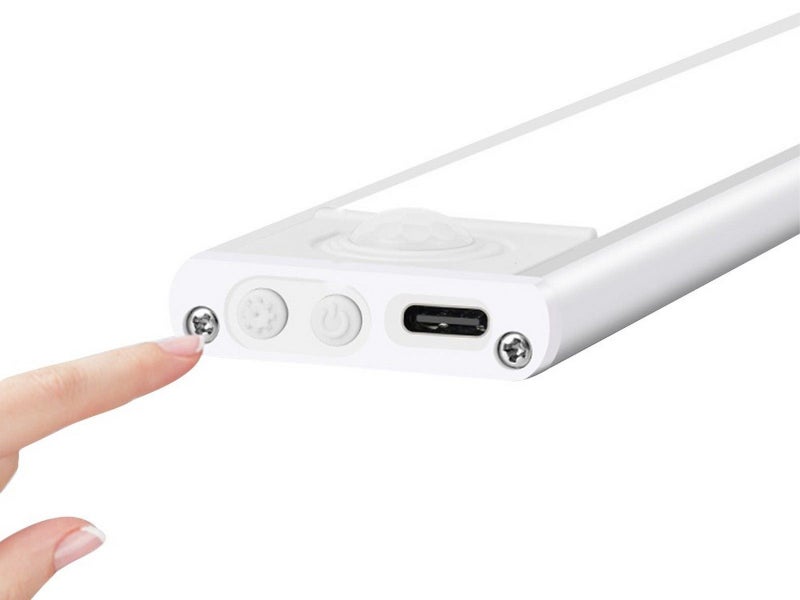 20cm Under Closet Motion Sensor Light Rechargeable Dimmable Cabinet Lamp Silver Carousel 3