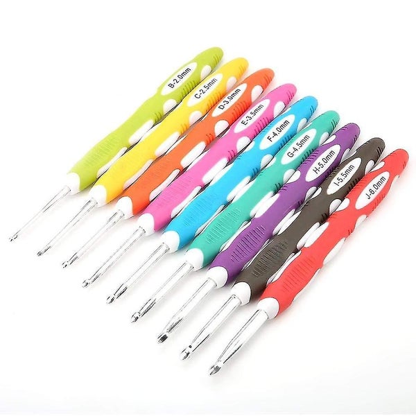 Crochet Hook Set 9 Pieces Soft Rubber Grip Template Kit Knitting Needles Aluminu Carousel 5