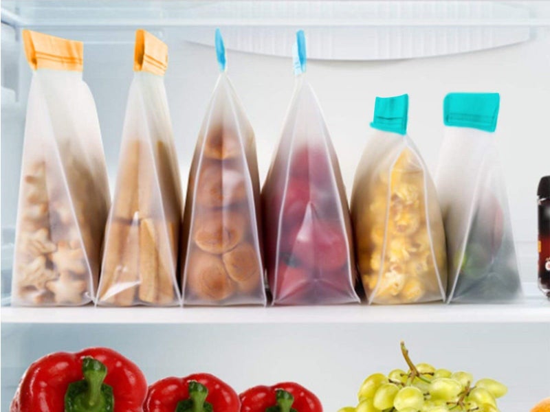 Set of 18Pcs Reusable Stand Up Food Bag Leakproof Ziplock Storage Bags Carousel 2