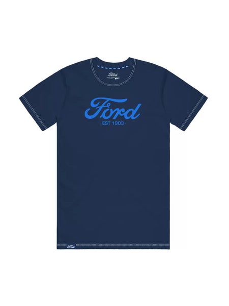 Ford Unisex Navy Puff Print T-Shirt Carousel 1