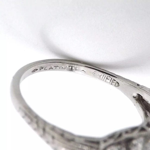 Antique Art Deco Platinum 1.50ctw Diamond Filigree Dome Cluster Ring Carousel 8