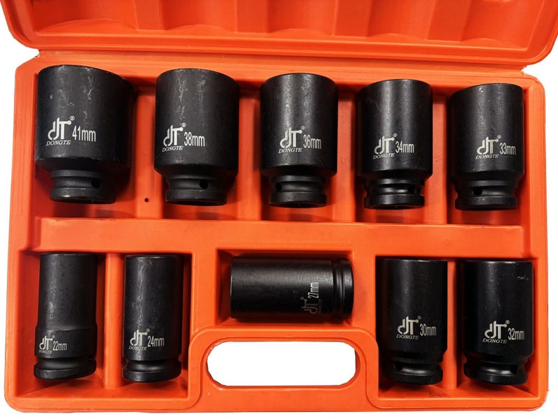 3/4" DEEP BLACK IMPACT SOCKET SET 10PCS Carousel 1