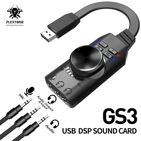 Gs3 virtual 7.1 channel sound card converter adapter external usb 3.5mm headset Carousel 1