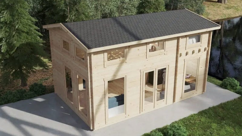 CABIN CO - SWEDEN B + LOFT 30SQM / 6m x 4m / 70mm Walls / Gable Roof Carousel 2