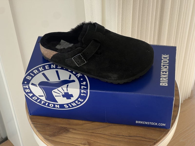 NEW Birkenstock Boston Shearling-lined Clogs EU35 Black Carousel 1