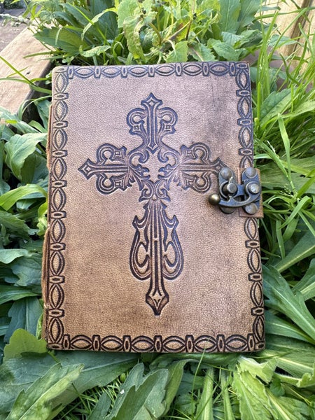 Handmade Leather Cross Design Journal Carousel 1