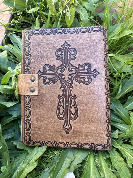 Handmade Leather Cross Design Journal Carousel 2