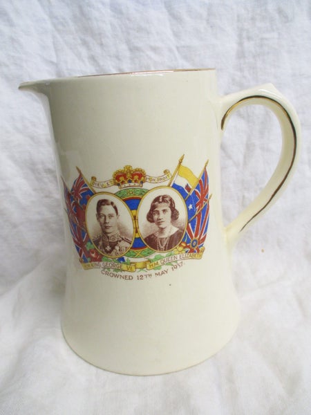 RARE - 1937 Coronation HM King George VI & HM Queen Elizabeth JUG - 8408 Carousel 1