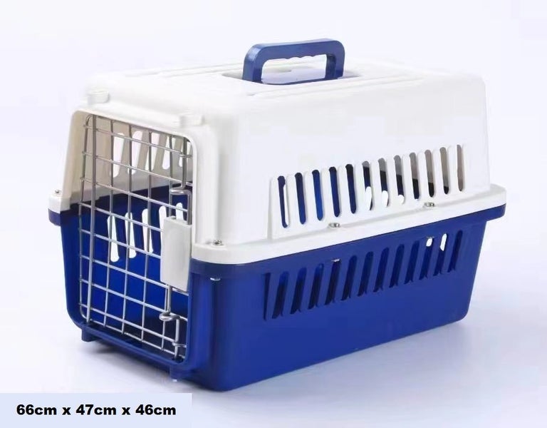 Pet Carrier Airline Approved 66cm x 47cm x 46cm LARGE Size Pet Travel Crate Cage Carousel 1