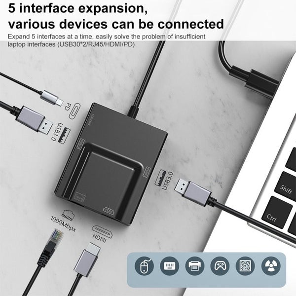 Multifunctional Converter Docking Station HUB Adapter HDMI 5 in 1 USB-C / Type-C Carousel 2