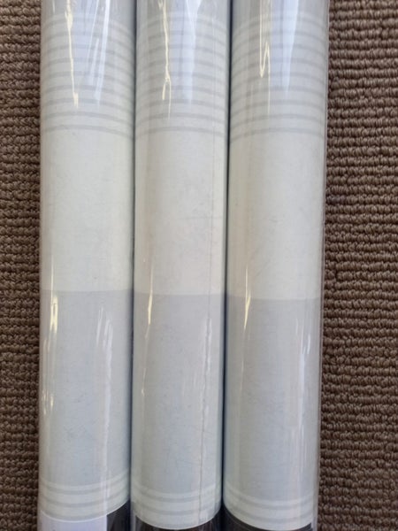 Wallpaper. Stripe - Grey and Off White. 3 roll bundle Carousel 1