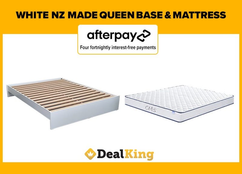 • WHITE NZ MADE QUEEN SLAT BASE + MATTRESS $520 • Carousel 1