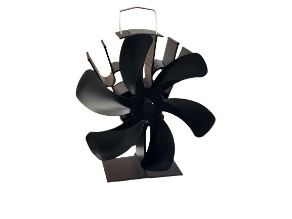Fireplace fan Stove fan - 6 blades black Carousel 6