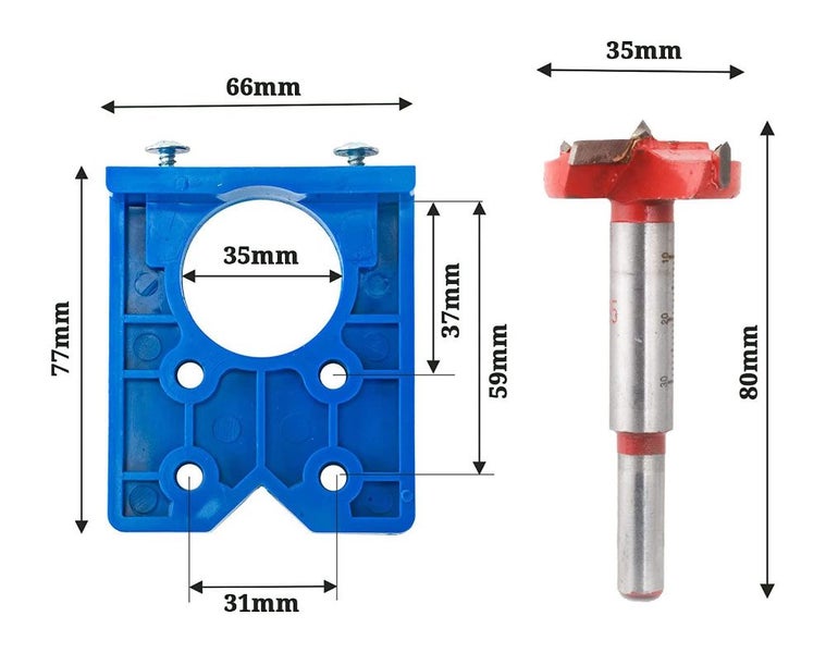 Accurate Locking Cabinet Hinge Jig 35mm Clearance Carousel 8