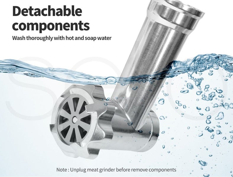 800W Electric Meat Grinder Mincer Sausage Filler Kibbe Maker Kitchen Tool Black Carousel 9