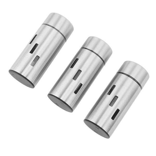 pepper shaker set spice shaker 3Pcs Salt and Pepper Shakers Set Stainless Steel Carousel 2