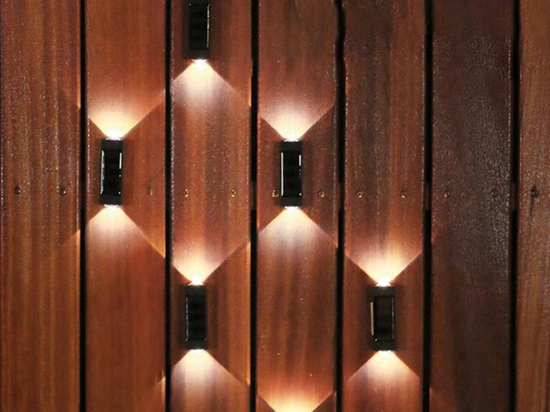4Pcs Outdoor Solar Wall Washer Light UP and Down Illuminate Sunlight Sensor Lamp Carousel 5