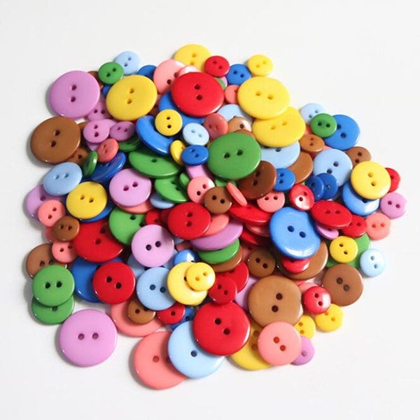 100Pcs Shirt Buttons 2 Holes Buttons DIY Scrapbooking Kid's Carousel 1