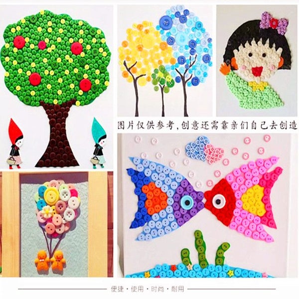 100Pcs Shirt Buttons 2 Holes Buttons DIY Scrapbooking Kid's Carousel 2