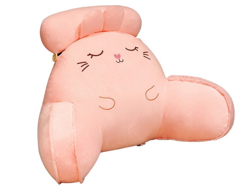 Backrest Reading Rest Pillow Neck Pillow Back Support Chair with Arms Pink Carousel 2