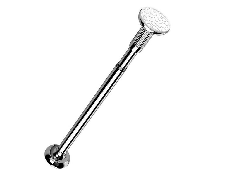 50-80cm Adjustable Bathroom Telescopic Curtain Rail Rod Tension Hanging Pole Carousel 1