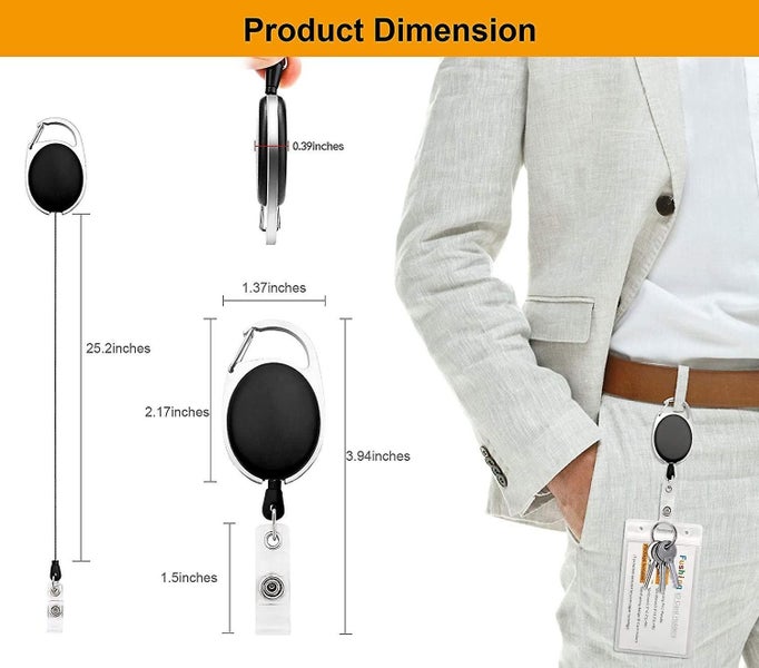 20pcs Retractable Id Badge Holders Id Badge Reels With Clip Retractable Badge Ho Carousel 2